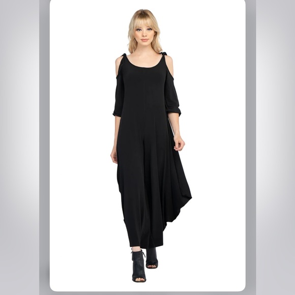 Eva Varro NEW Animal Print Cold Shoulder Ties Wide Leg Pullon Jumpsuit Medium - Picture 9 of 11